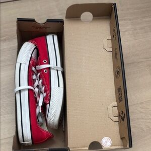 Converse Red and White Low-Top Sneakers